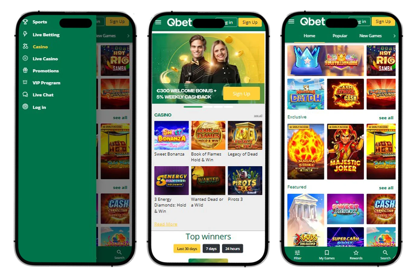 Qbet Casino Mobiele