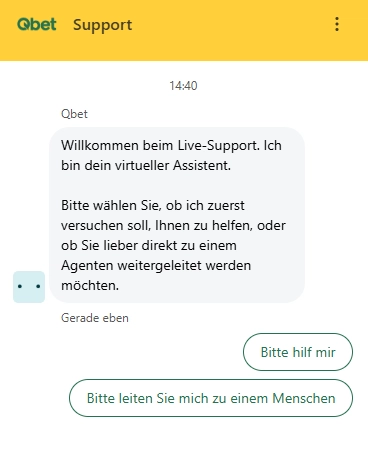 Qbet Casino live support en klantenservice