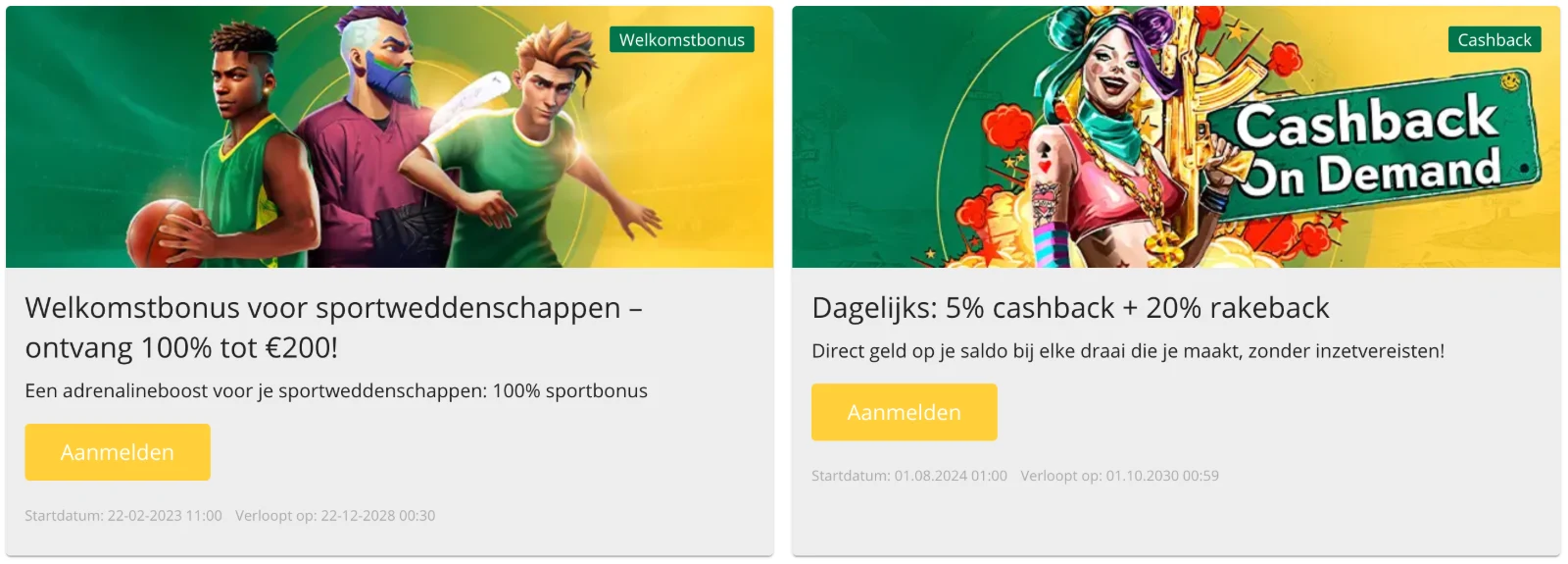 Bonusaanbod bij Qbet voor spelers uit Nederland — 20%, €200